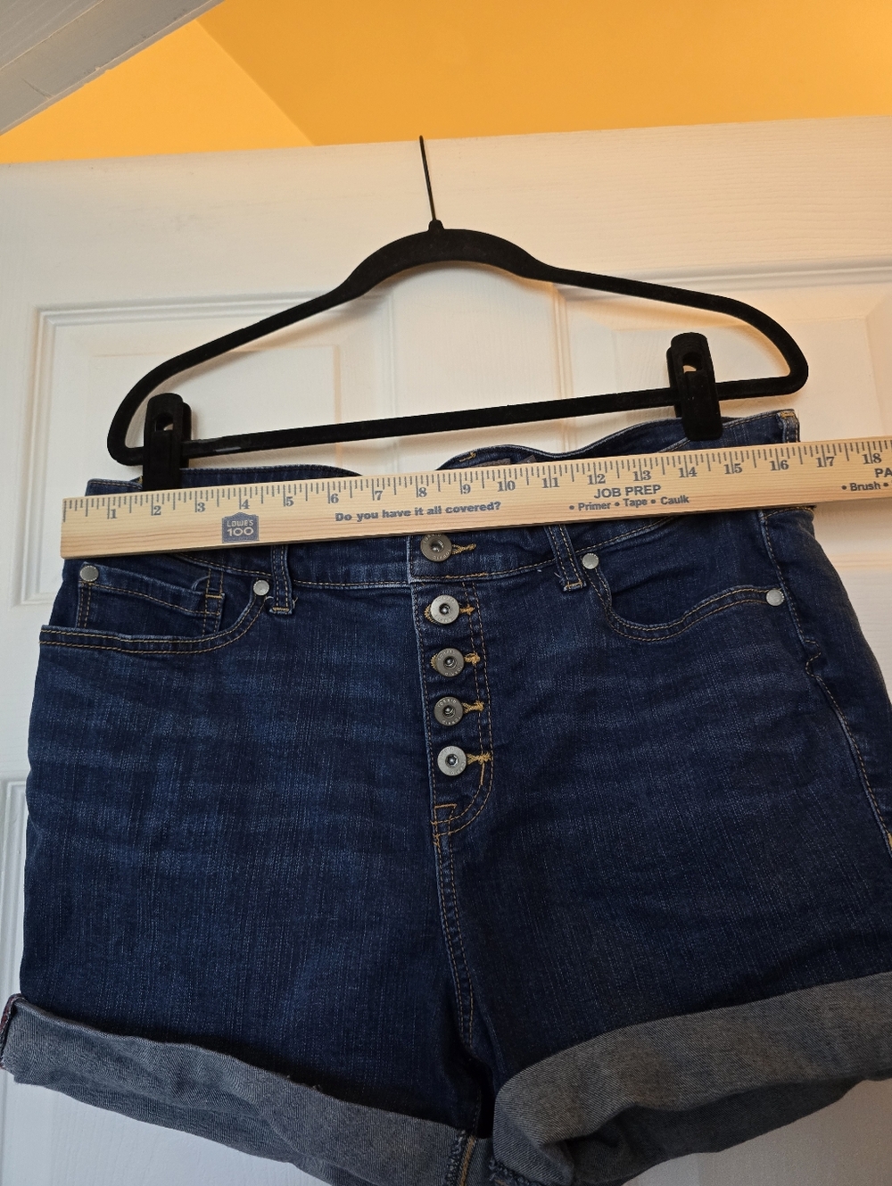 Torrid Dark Blue Button-Front Cuffed Denim Shorts - Size 16 - Picture 4 of 7